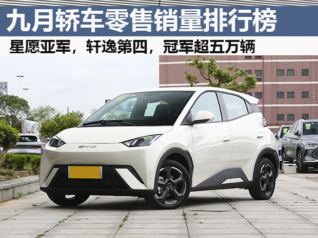 9月轿车零售销量榜完整版 新能源再揽前三