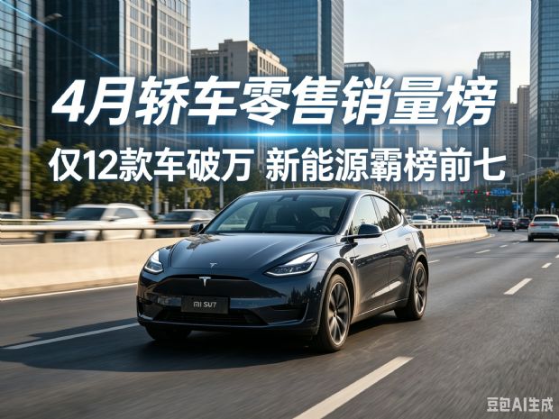 4月轿车销量榜：12款车破万，新能源揽前七