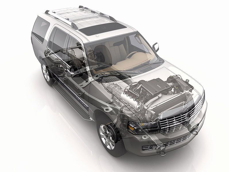 07款林肯领航员发动机透视图