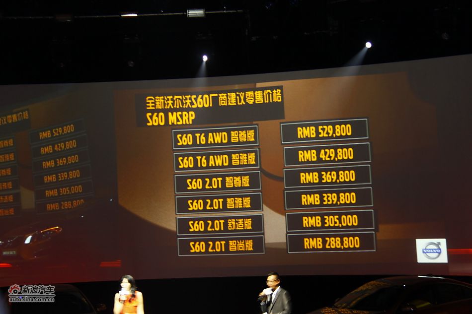 沃尔沃S60价格公布