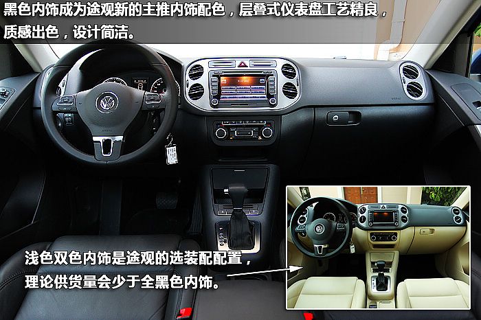 图解上海大众国产途观内饰图片