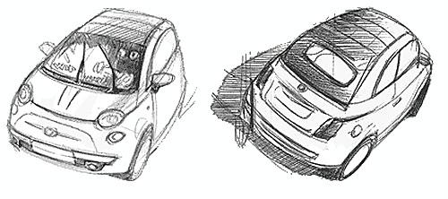 菲亚特500C敞篷车外观图