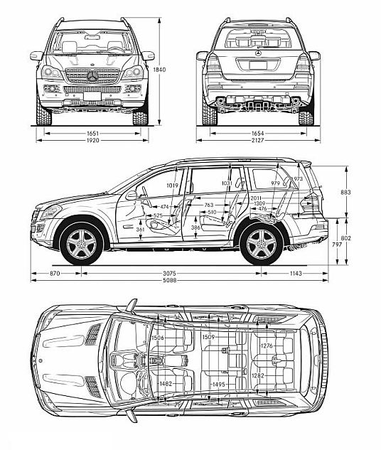 奔驰GL车身尺寸