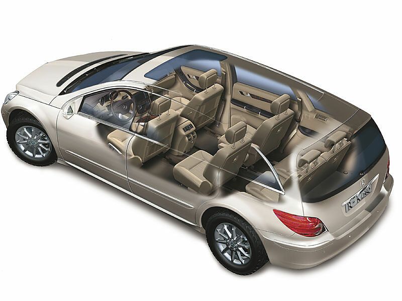 奔驰R车身透视图