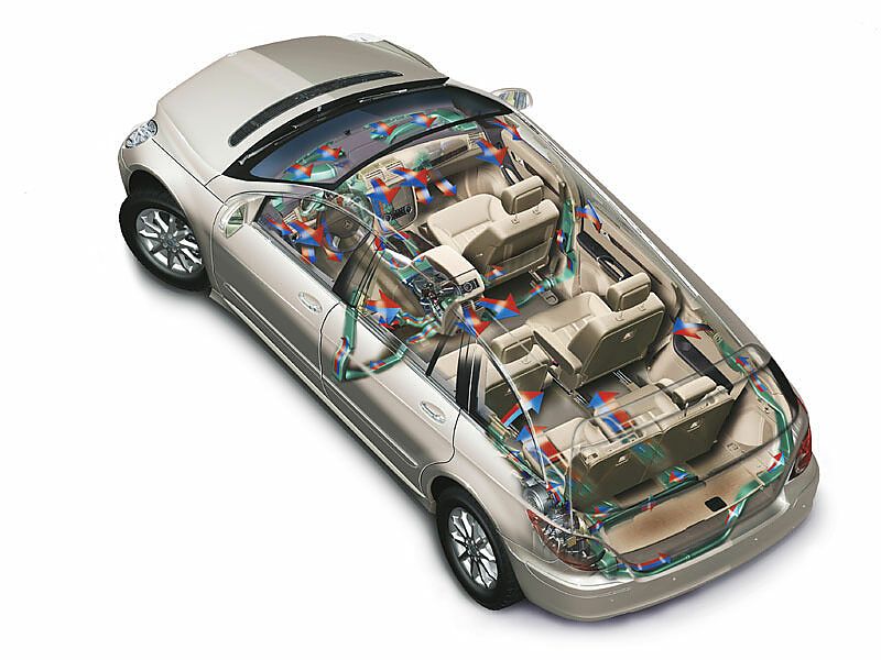 奔驰R车身空调系统示意图