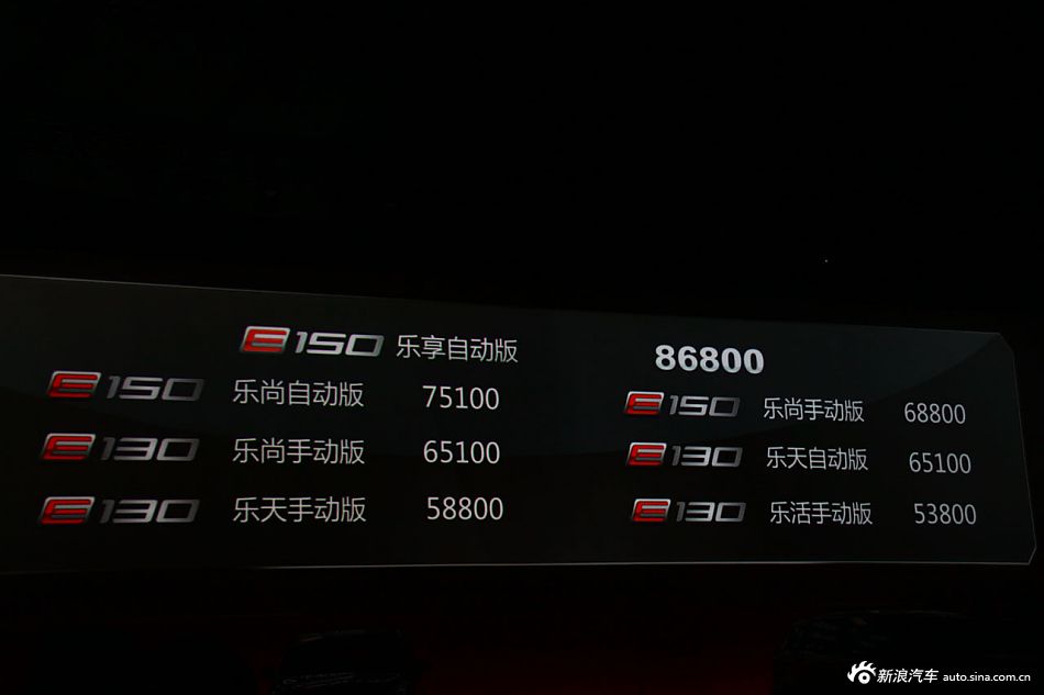 北京汽车E系列上市价格公布